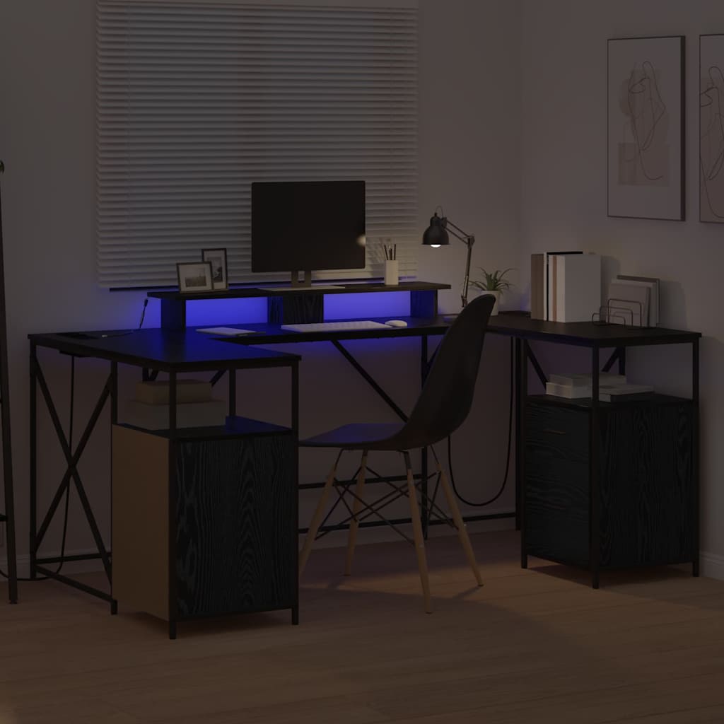 Scrivania Rovere nero 182 x 101 x 87.5 cm Legno multistrato