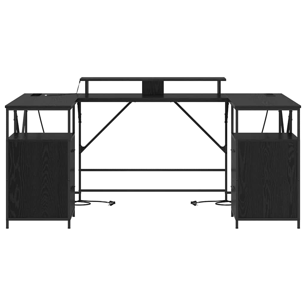 Scrivania Rovere nero 182 x 101 x 87.5 cm Legno multistrato