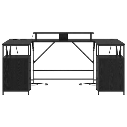 Scrivania Rovere nero 182 x 101 x 87.5 cm Legno multistrato