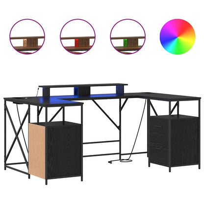 Scrivania Rovere nero 182 x 101 x 87.5 cm Legno multistrato