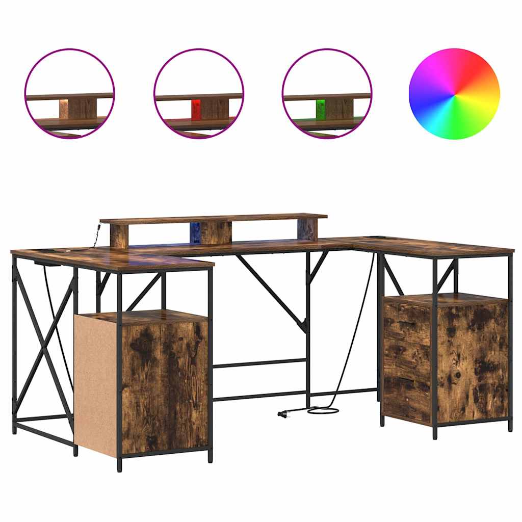 Scrivania Rovere fumo 182 x 101 x 87.5 cm Legno multistrato