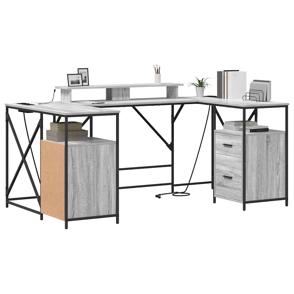 Scrivania Grigio sonoma 182 x 101 x 87.5 cm Legno multistrato