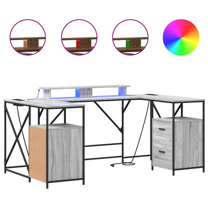 Scrivania Grigio sonoma 182 x 101 x 87.5 cm Legno multistrato