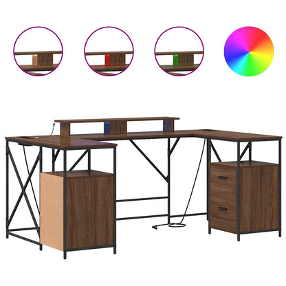 Scrivania Rovere marrone 182 x 101 x 87.5 cm Legno multistrato