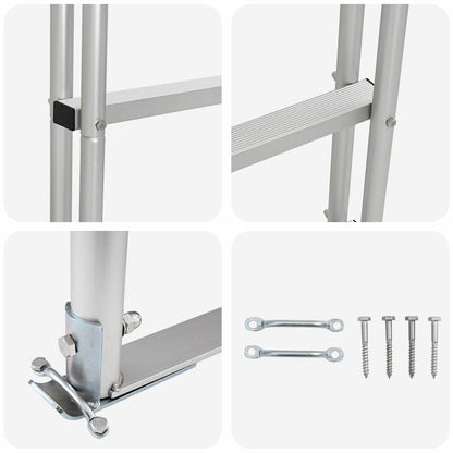 Scala da molo a 3 gradini Argento 45 x 11,5 x 134 cm Alluminio | homemem39