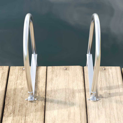 Scala da molo a 3 gradini Argento 45 x 11,5 x 134 cm Alluminio | homemem39