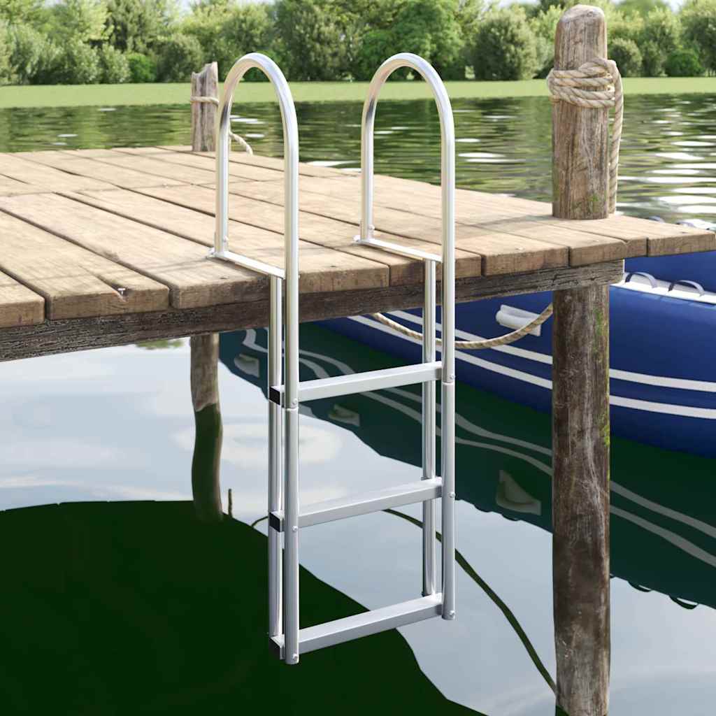Scala da molo a 3 gradini Argento 45 x 11,5 x 134 cm Alluminio | homemem39