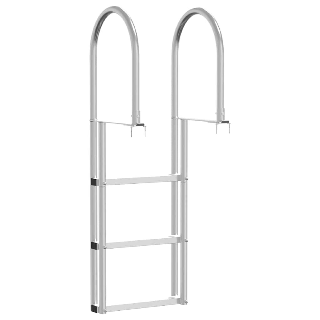 Scala da molo a 3 gradini Argento 45 x 11,5 x 134 cm Alluminio | homemem39