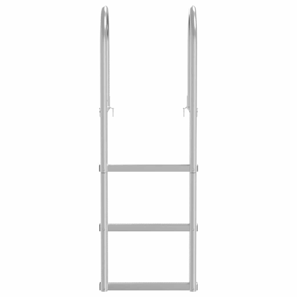 Scala da molo a 3 gradini Argento 45 x 11,5 x 134 cm Alluminio | homemem39