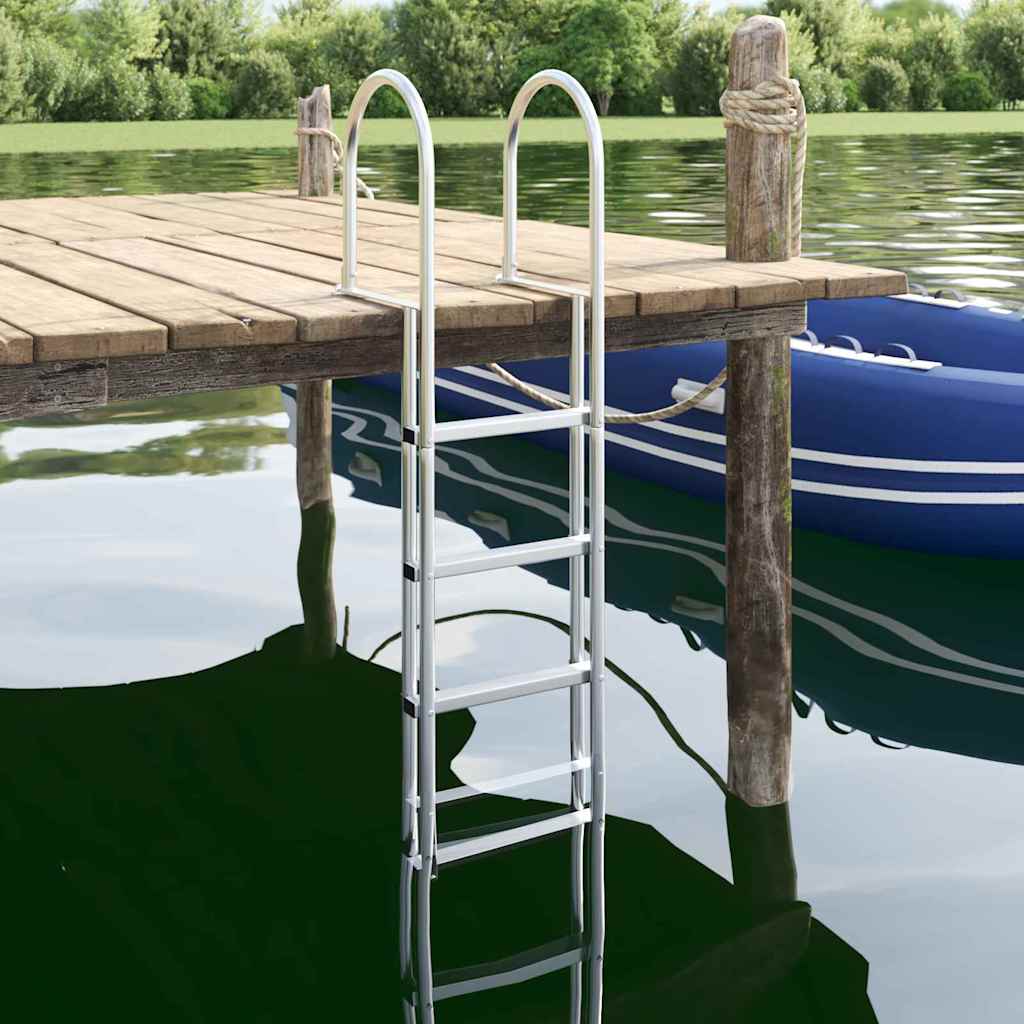 Scala da Dock a 4 Gradini Argento 45 ×11,5 ×162 cm Alluminio | homemem39