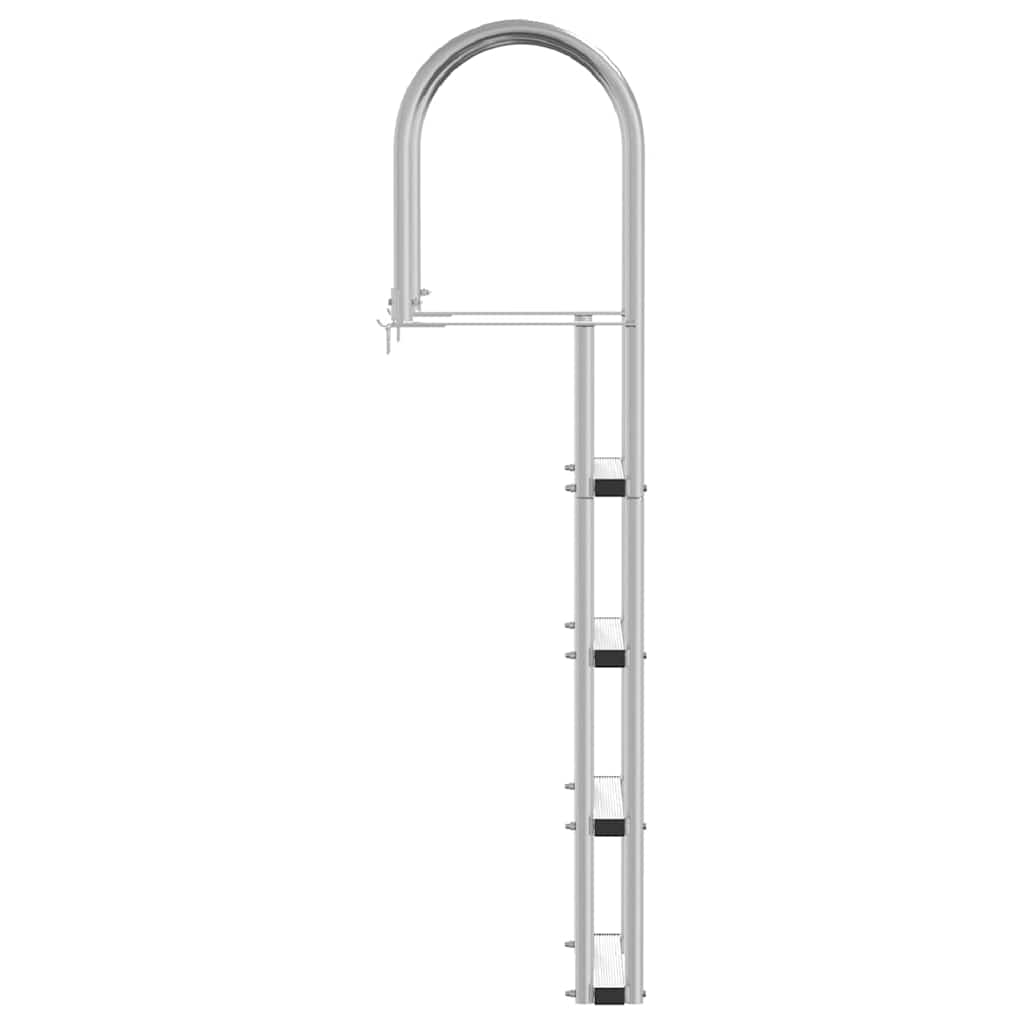 Scala da Dock a 4 Gradini Argento 45 ×11,5 ×162 cm Alluminio | homemem39