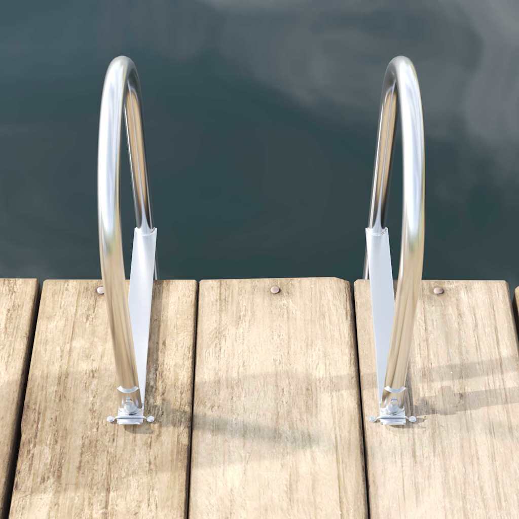 Scala da Dock a 5 Gradini Argento 45 ×11,5 ×190 cm Alluminio | homemem39