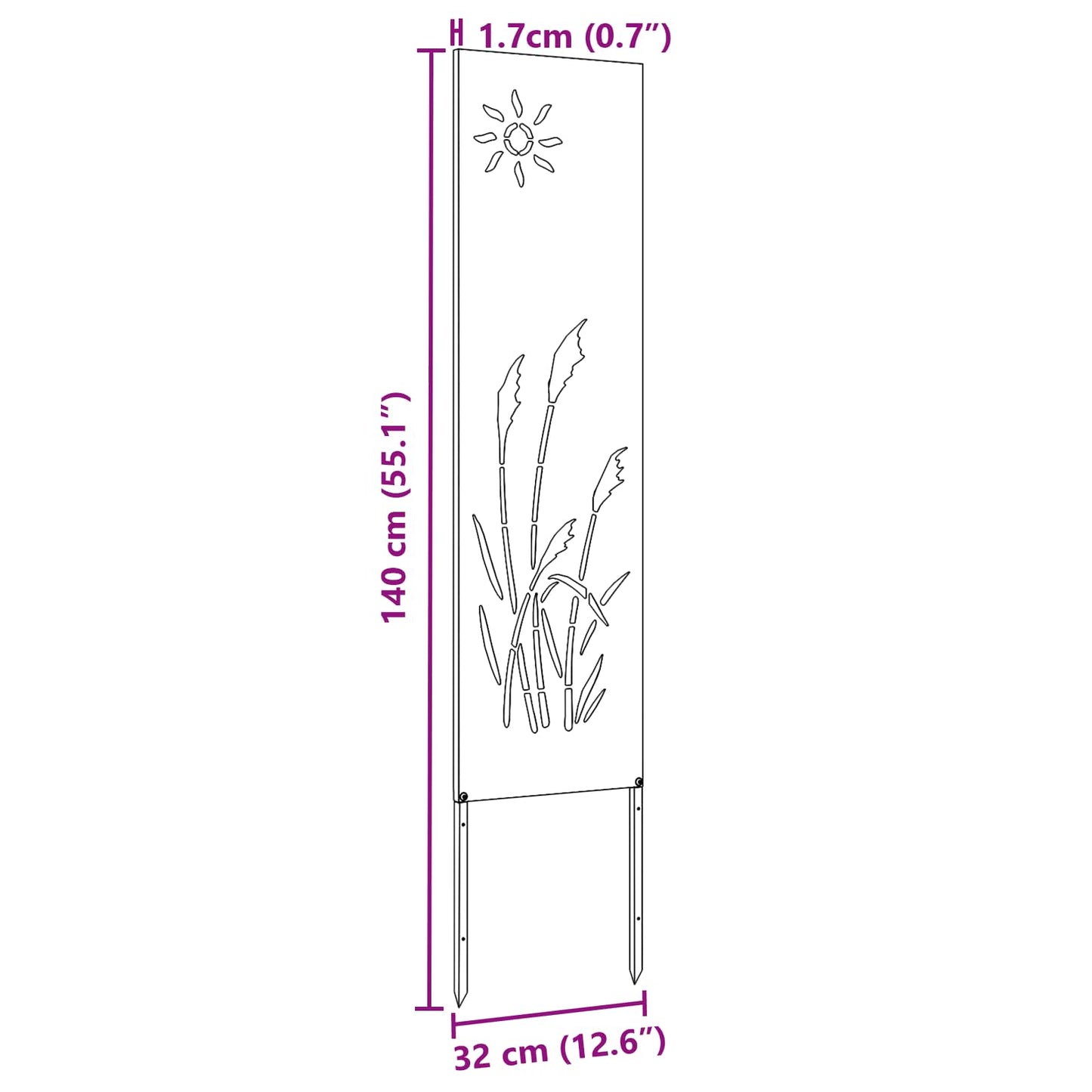 Schermo per privacy in giardino Traforo Argento 32 x 140 cm