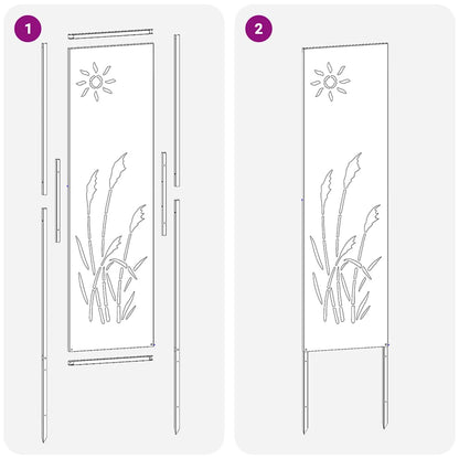 Schermo per privacy in giardino Traforo Ruggine 32 x 140 cm
