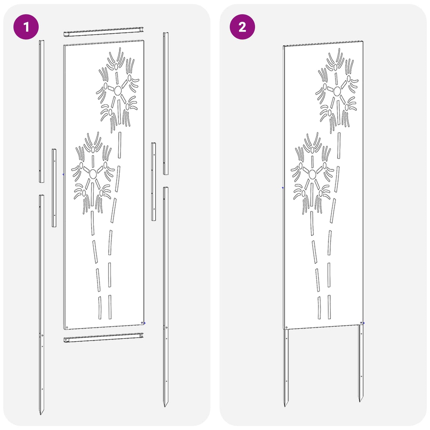 Schermo per privacy in giardino Traforo Antracite 32 x 140 cm | homemem39