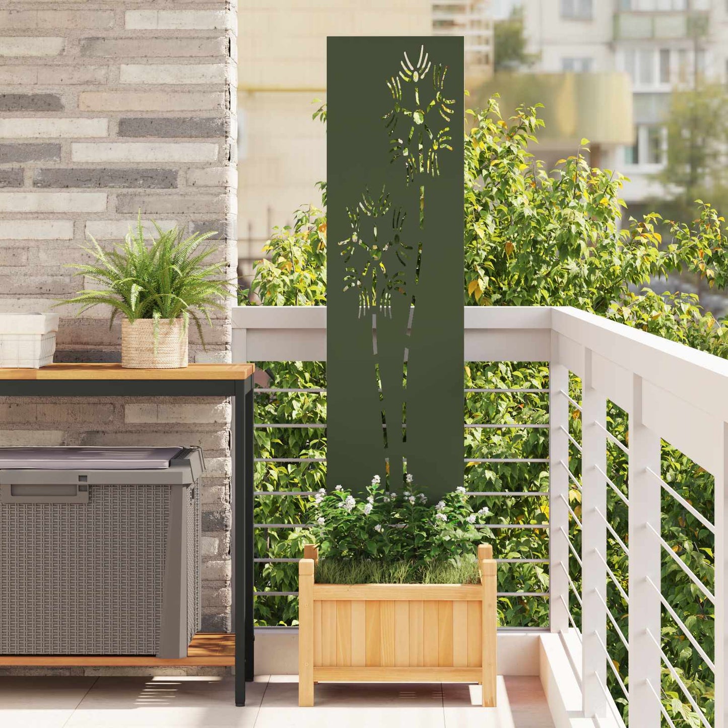Schermo per privacy in giardino Oliver verde 32 x 140 cm | homemem39