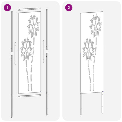 Schermo per privacy in giardino Traforo Argento 32 x 140 cm | homemem39