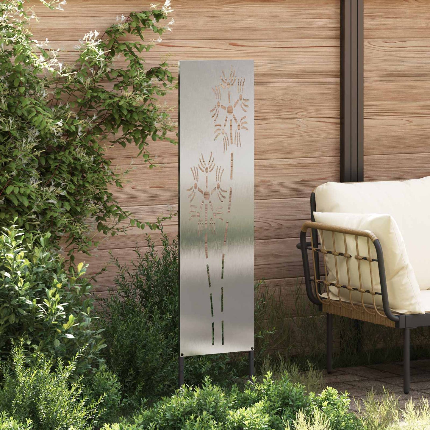 Schermo per privacy in giardino Traforo Argento 32 x 140 cm | homemem39