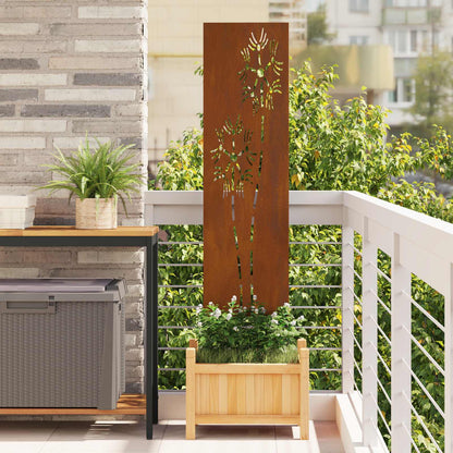 Schermo per privacy in giardino Traforo Ruggine 32 x 140 cm