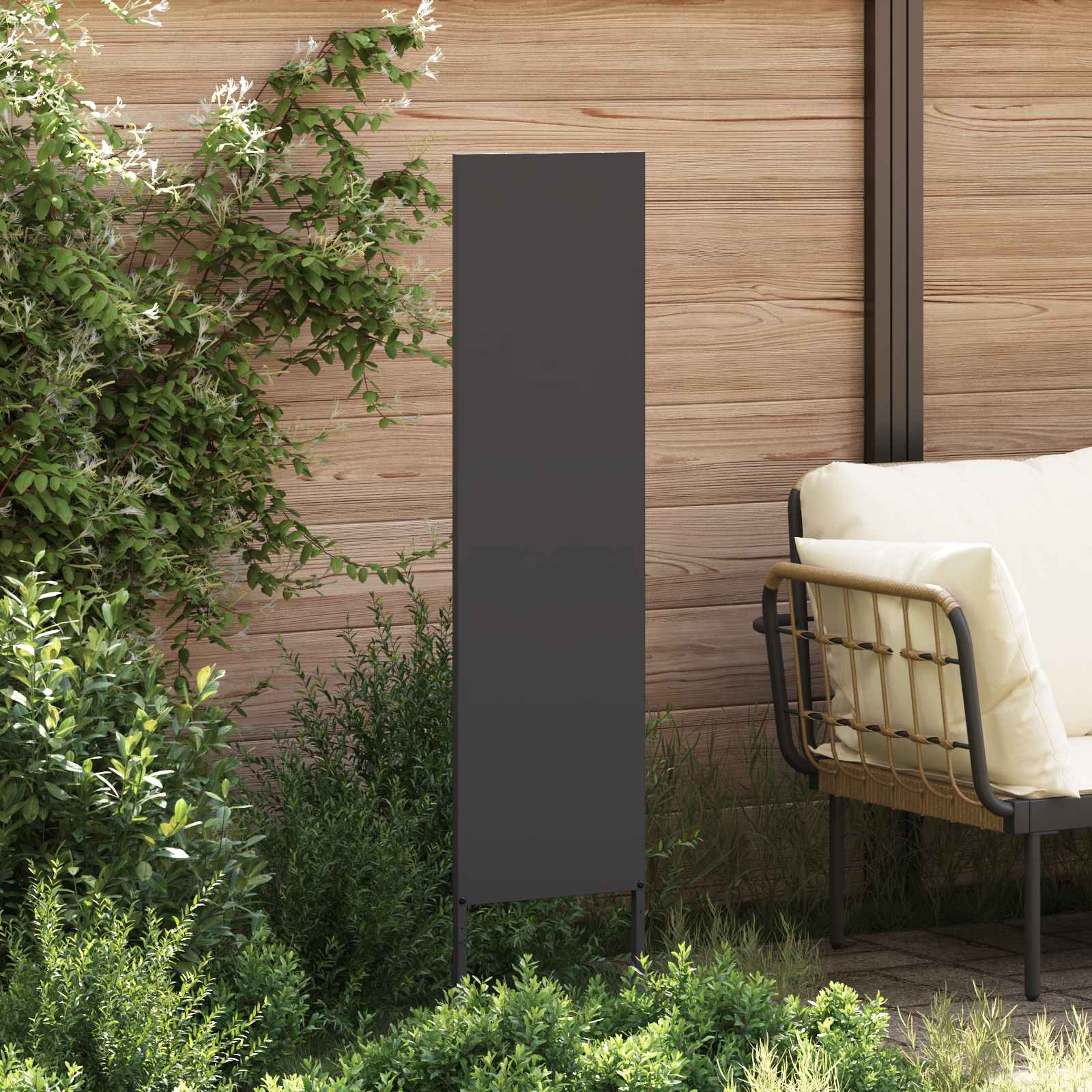 Schermo per privacy in giardino Traforo Nero 32 x 140 cm | homemem39