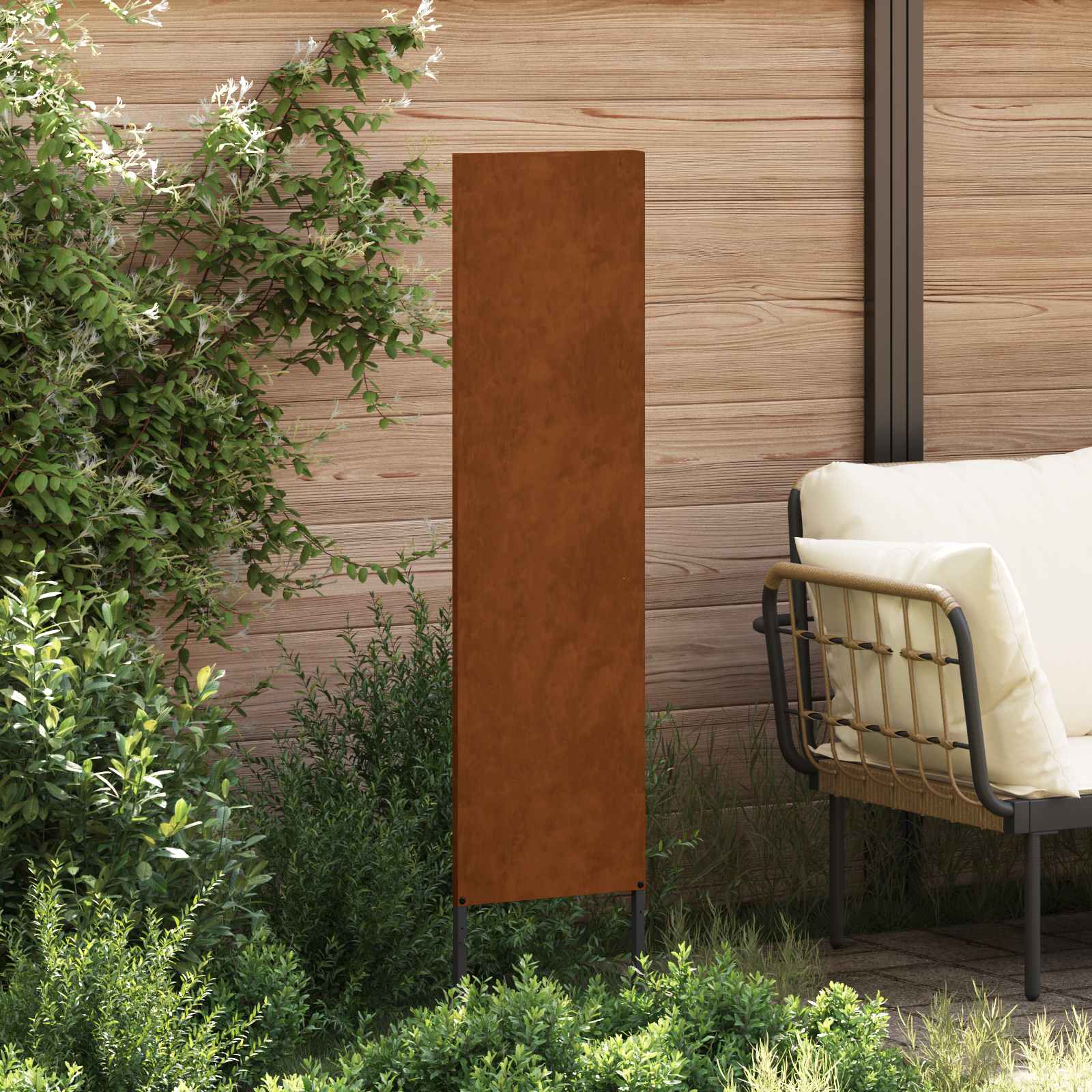 Schermo per privacy in giardino Traforo Ruggine 32 x 140 cm | homemem39