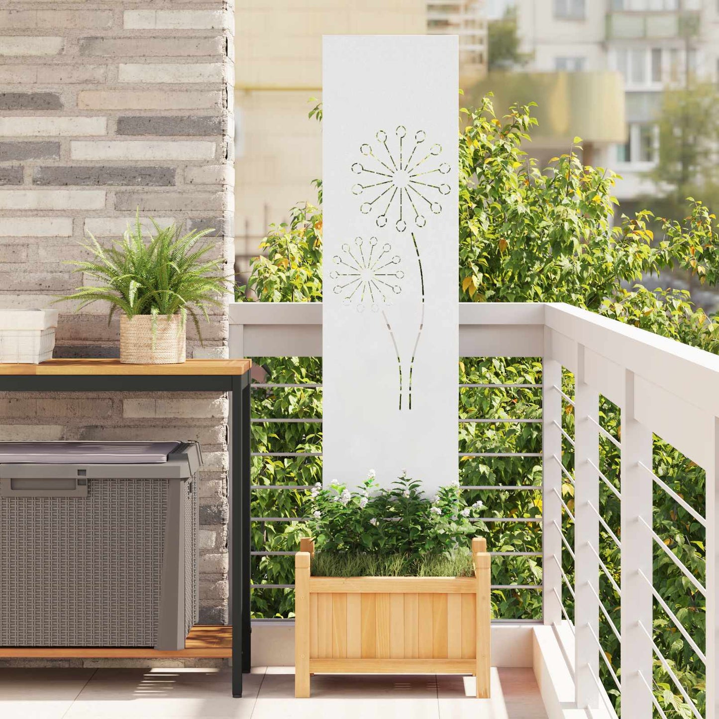 Schermo per privacy in giardino Traforo Bianco 32 x 140 cm