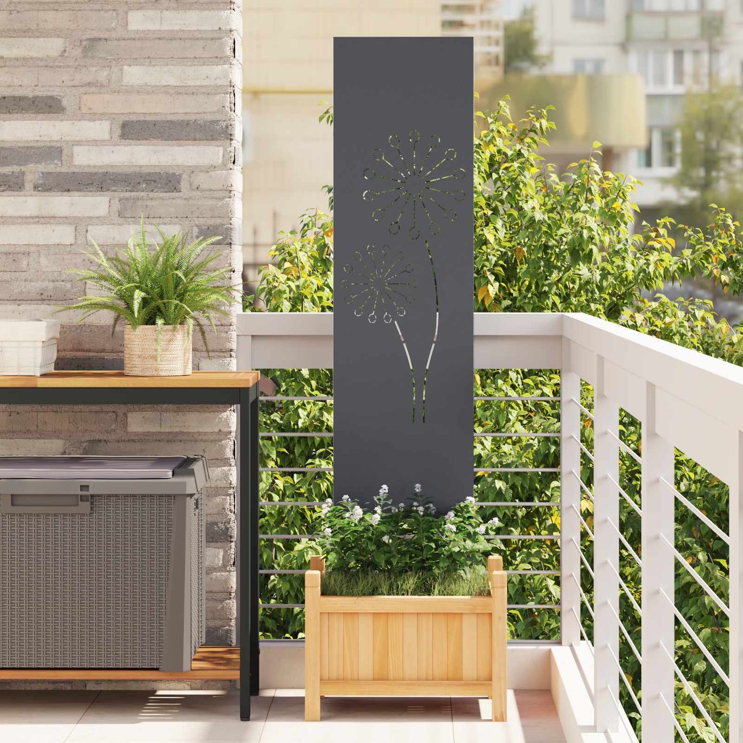 Schermo per privacy in giardino Traforo Antracite 32 x 140 cm