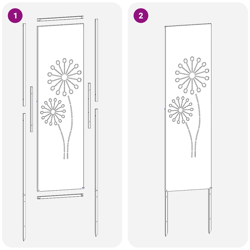 Schermo per privacy in giardino Traforo Ruggine 32 x 140 cm