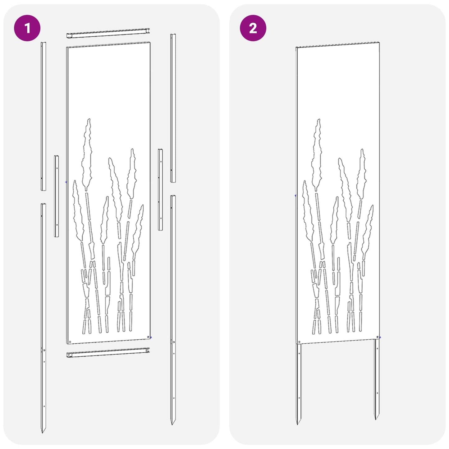 Schermo per privacy in giardino Traforo Bianco 32 x 140 cm | homemem39