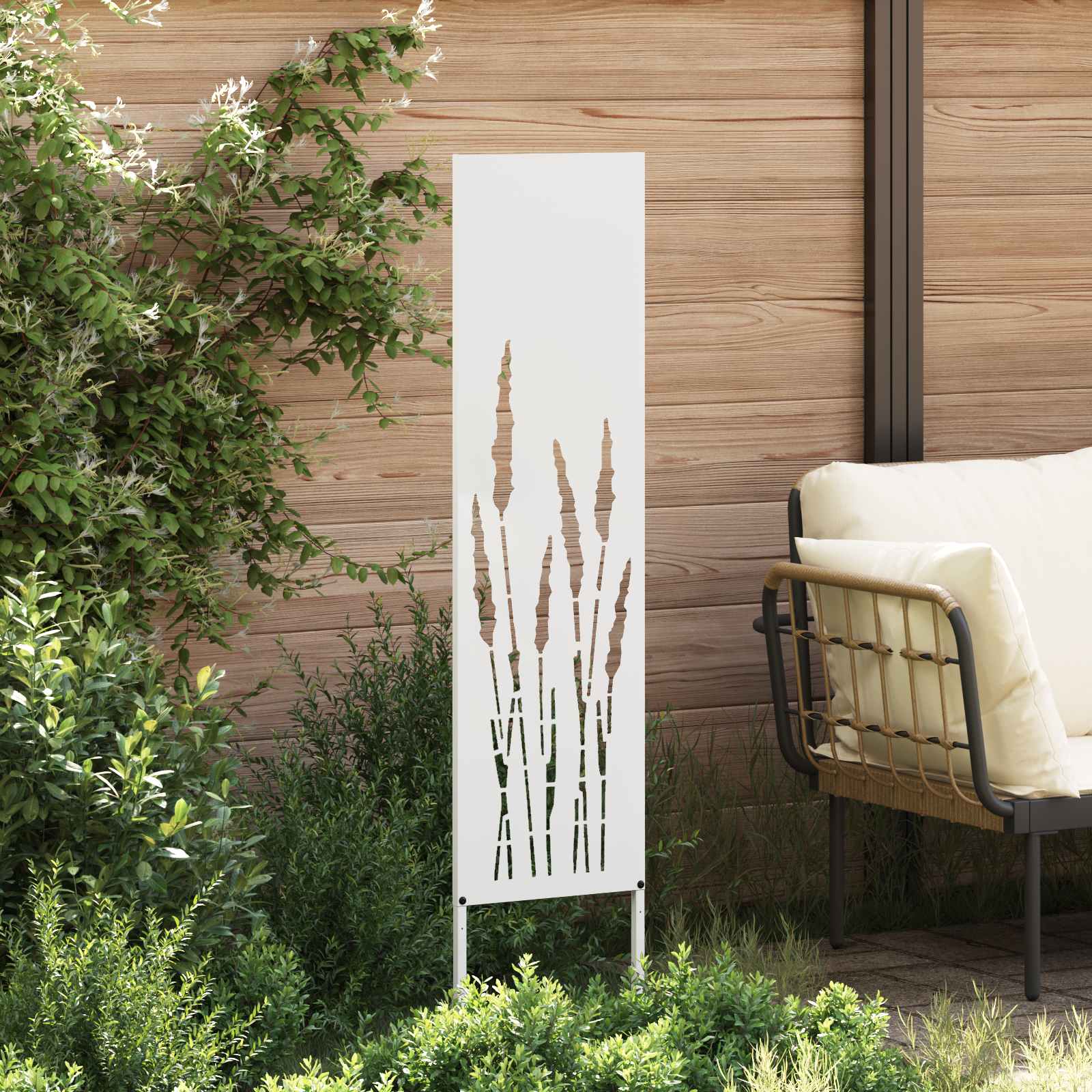 Schermo per privacy in giardino Traforo Bianco 32 x 140 cm | homemem39
