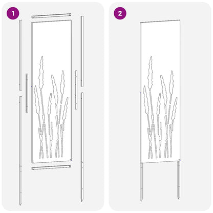 Schermo per privacy in giardino Traforo Argento 32 x 140 cm