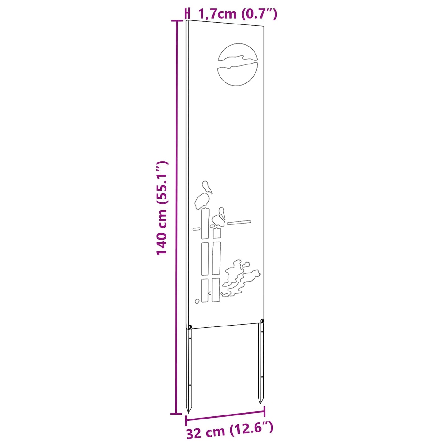 Schermo per privacy in giardino Traforo Bianco 32 x 140 cm | homemem39