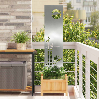 Schermo per privacy in giardino Traforo Argento 32 x 140 cm | homemem39