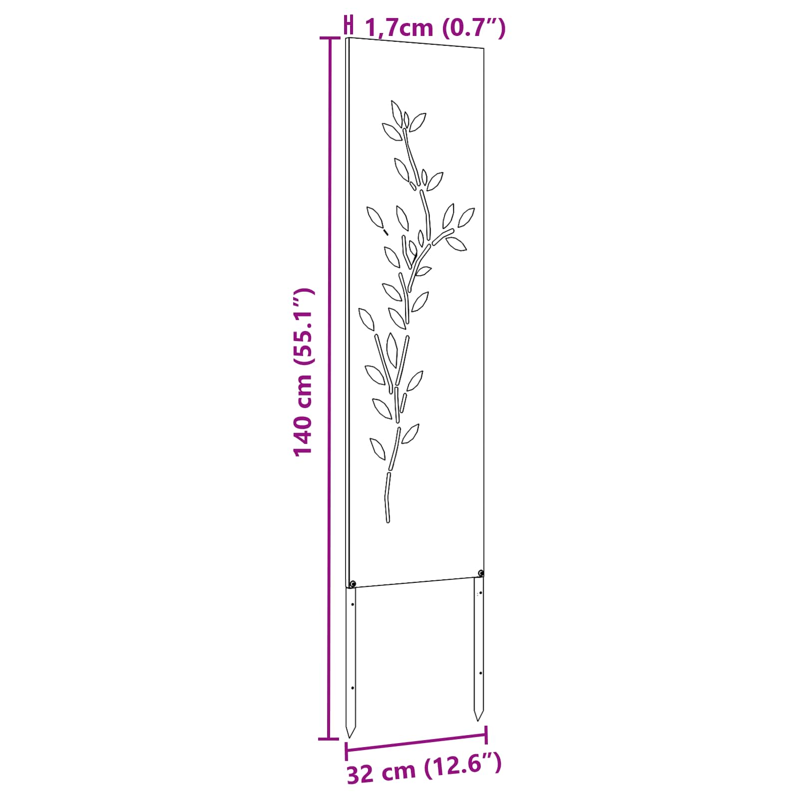 Schermo per privacy in giardino Floreale Antracite 32 x 140 cm | homemem39