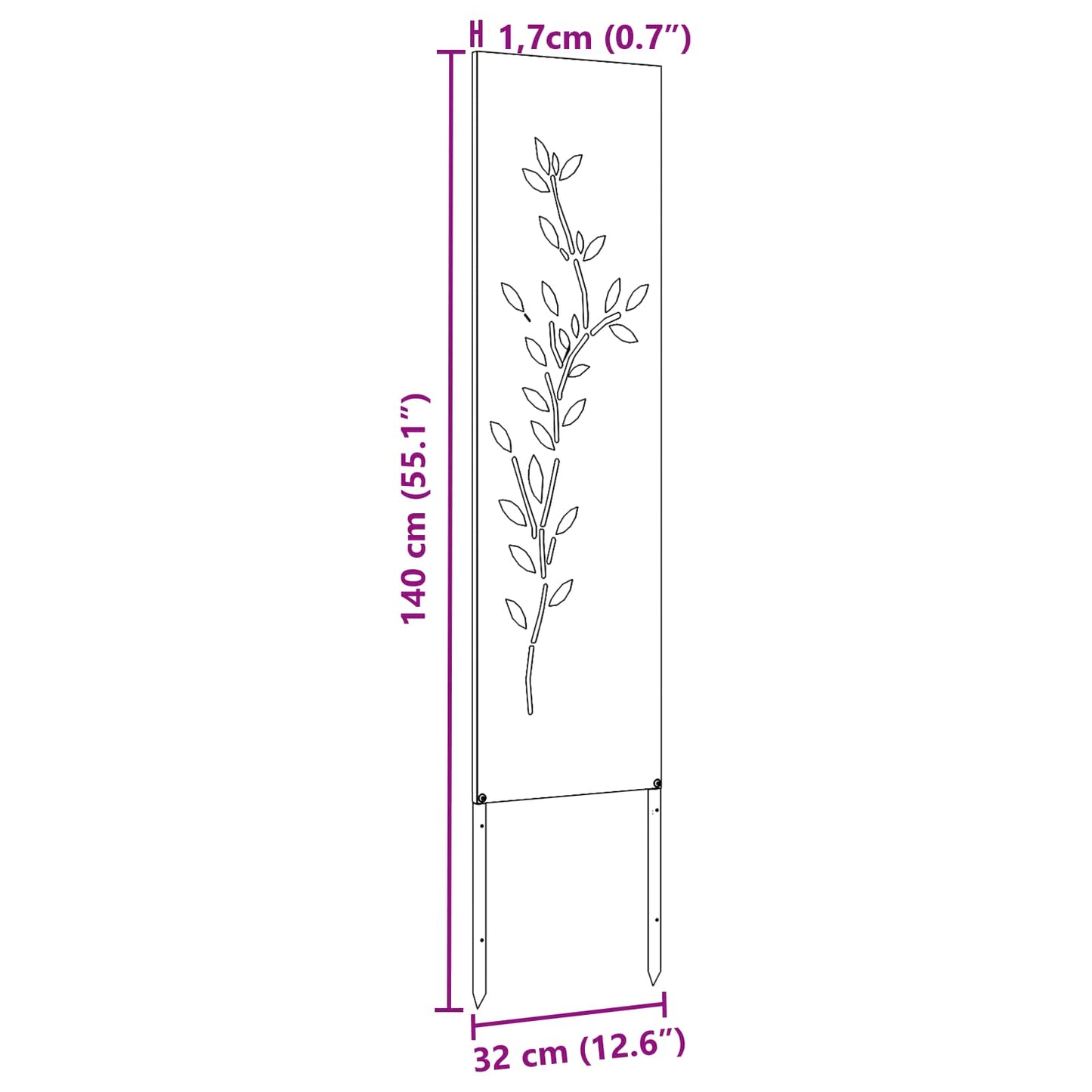 Schermo per privacy in giardino Floreale Antracite 32 x 140 cm | homemem39