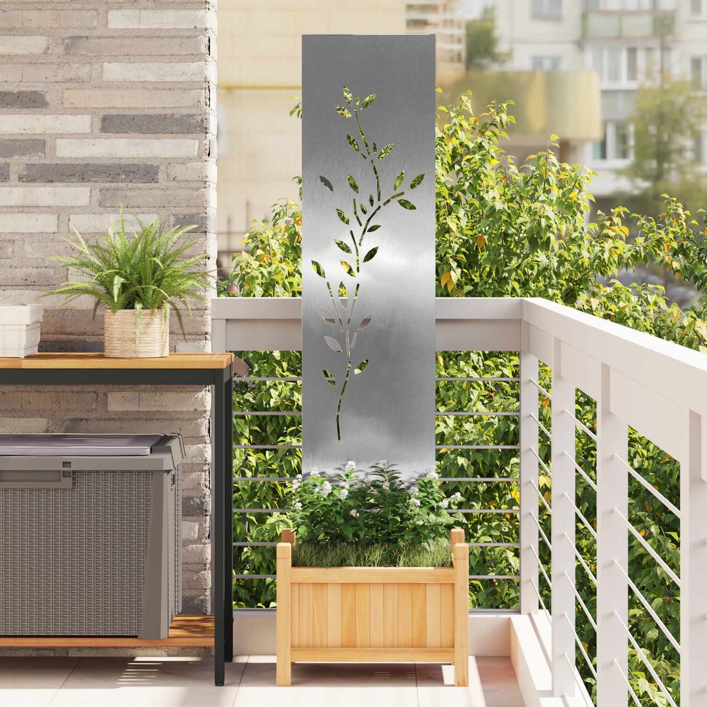 Schermo per privacy in giardino Floreale Argento 32 x 140 cm