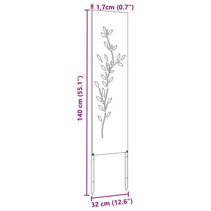 Pannello Decorativo da Giardino Altro Argento 32 x 140 cm