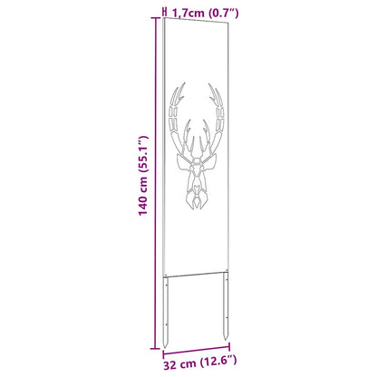 Pannello Decorativo da Giardino Stampa animale Nero 32 x 140 cm