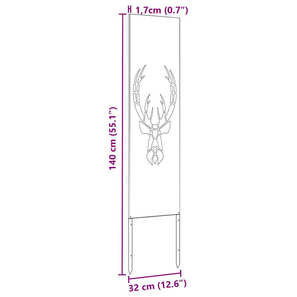 Pannello Decorativo da Giardino Stampa animale Nero 32 x 140 cm