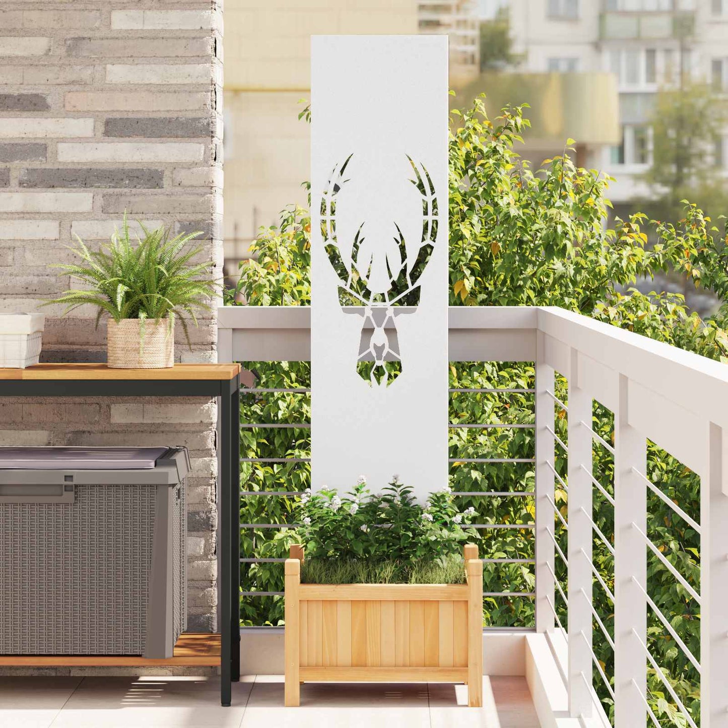 Schermo per privacy in giardino Bianco 32 x 140 cm | homemem39