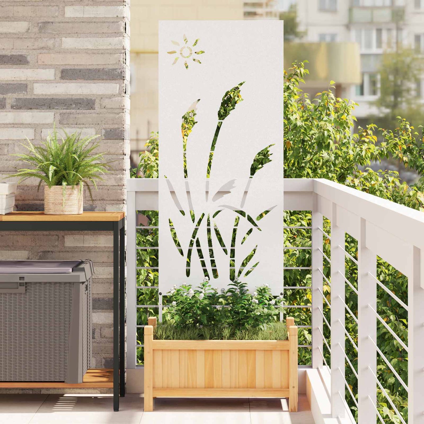Schermo per privacy in giardino Traforo Bianco 50 x 140 cm