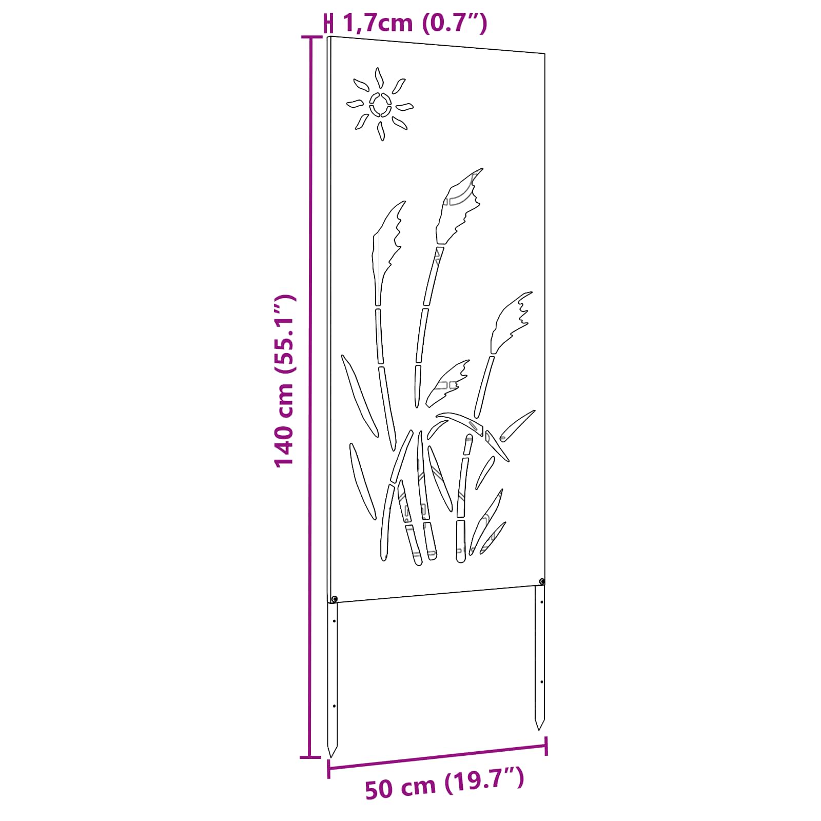 Schermo per privacy in giardino Oliver verde 50 x 140 cm | homemem39