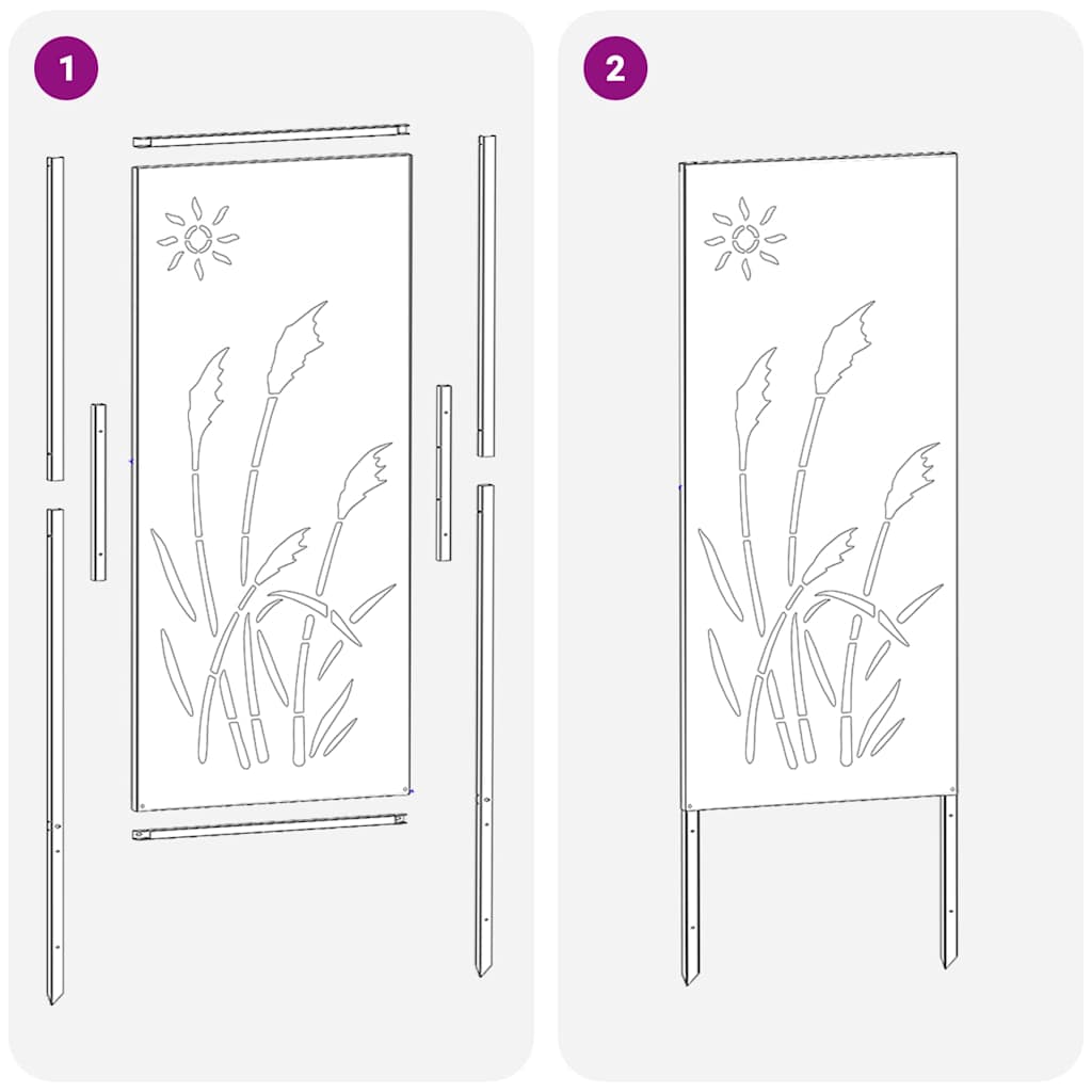 Pannello Decorativo da Giardino Altro Argento 50 x 140 cm