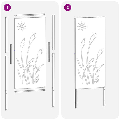 Pannello Decorativo da Giardino Altro Argento 50 x 140 cm