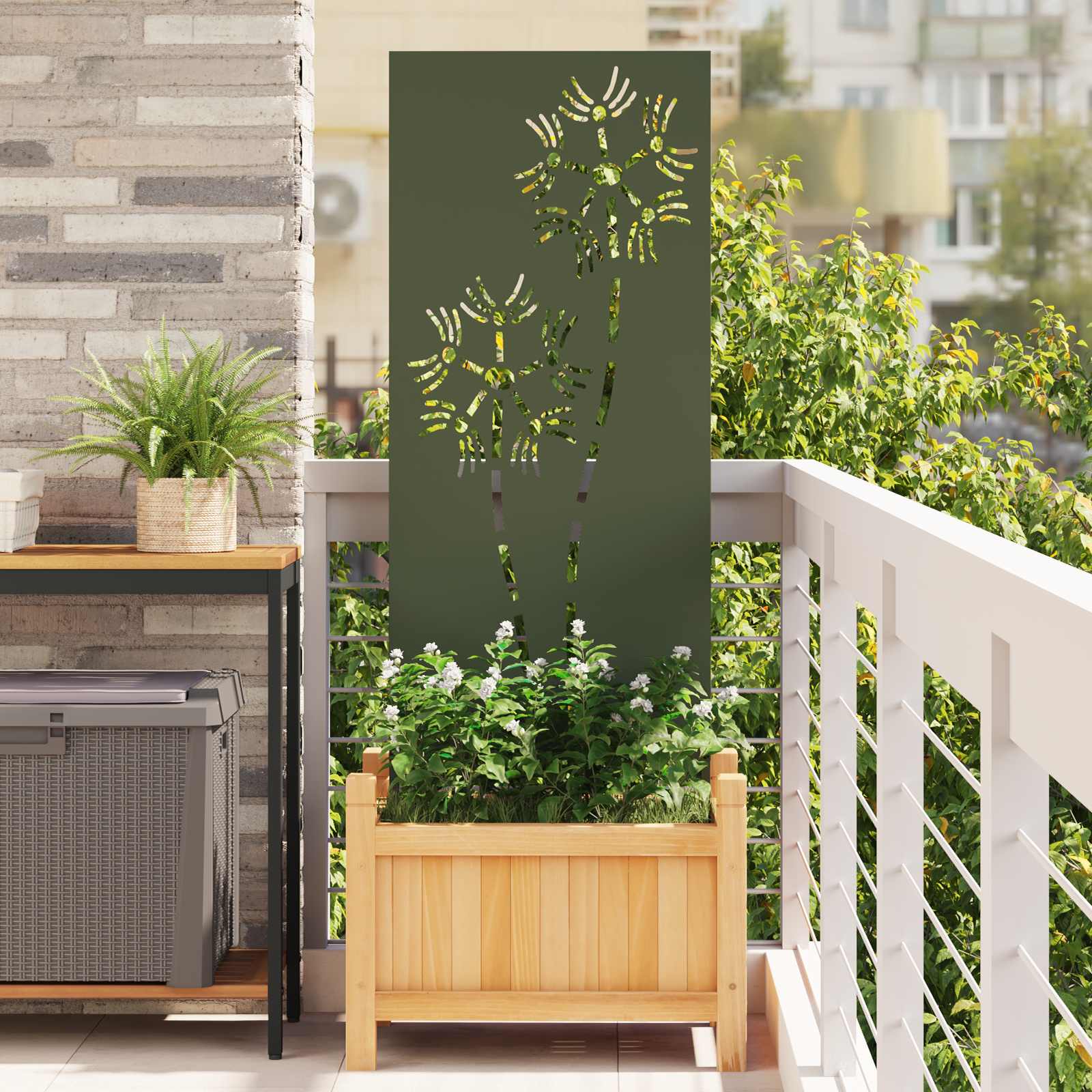 Schermo per privacy in giardino Oliver verde 50 x 140 cm | homemem39