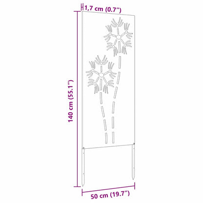 Pannello Decorativo da Giardino Altro Argento 50 x 140 cm