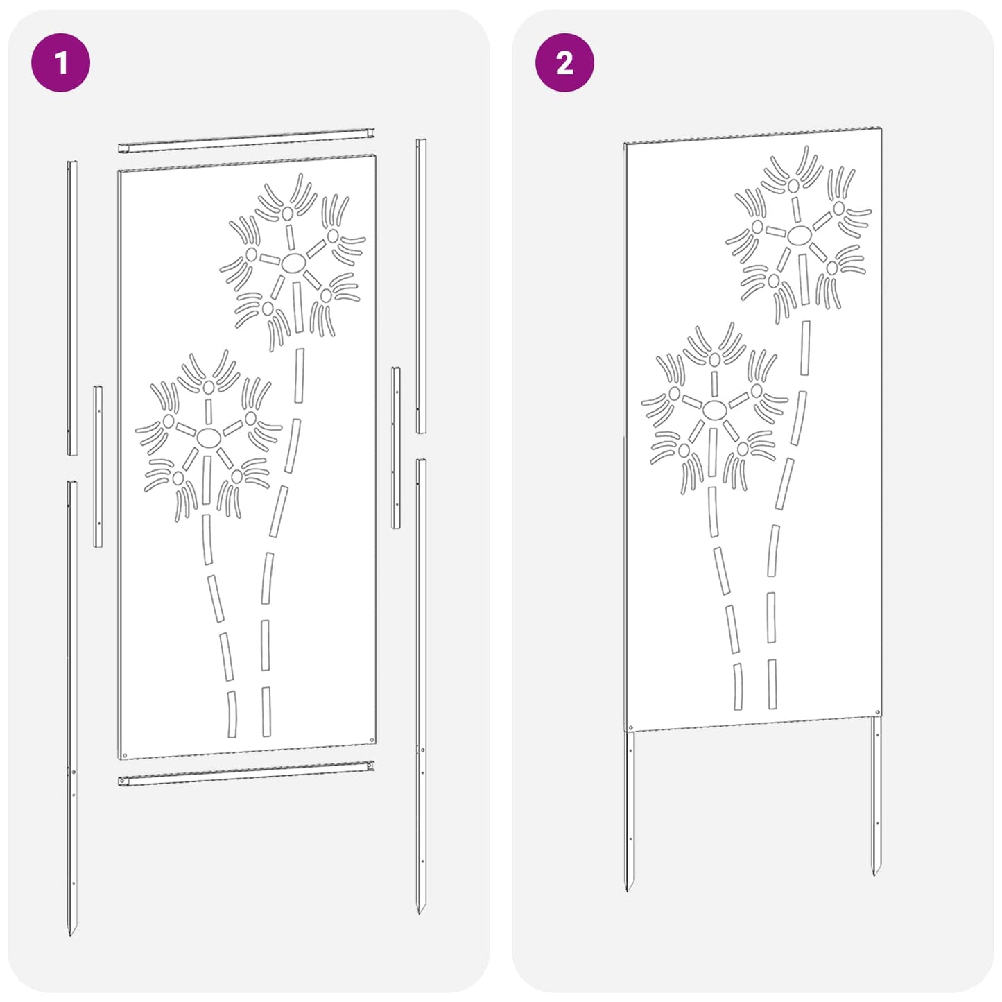 Schermo per privacy in giardino Traforo Ruggine 50 x 140 cm