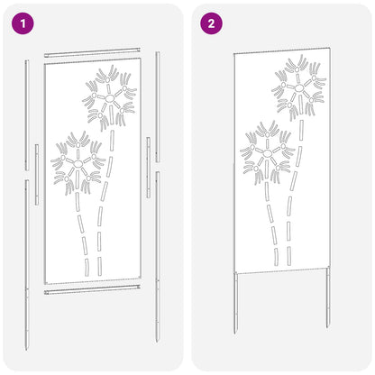 Schermo per privacy in giardino Traforo Ruggine 50 x 140 cm