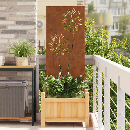 Schermo per privacy in giardino Traforo Ruggine 50 x 140 cm | homemem39