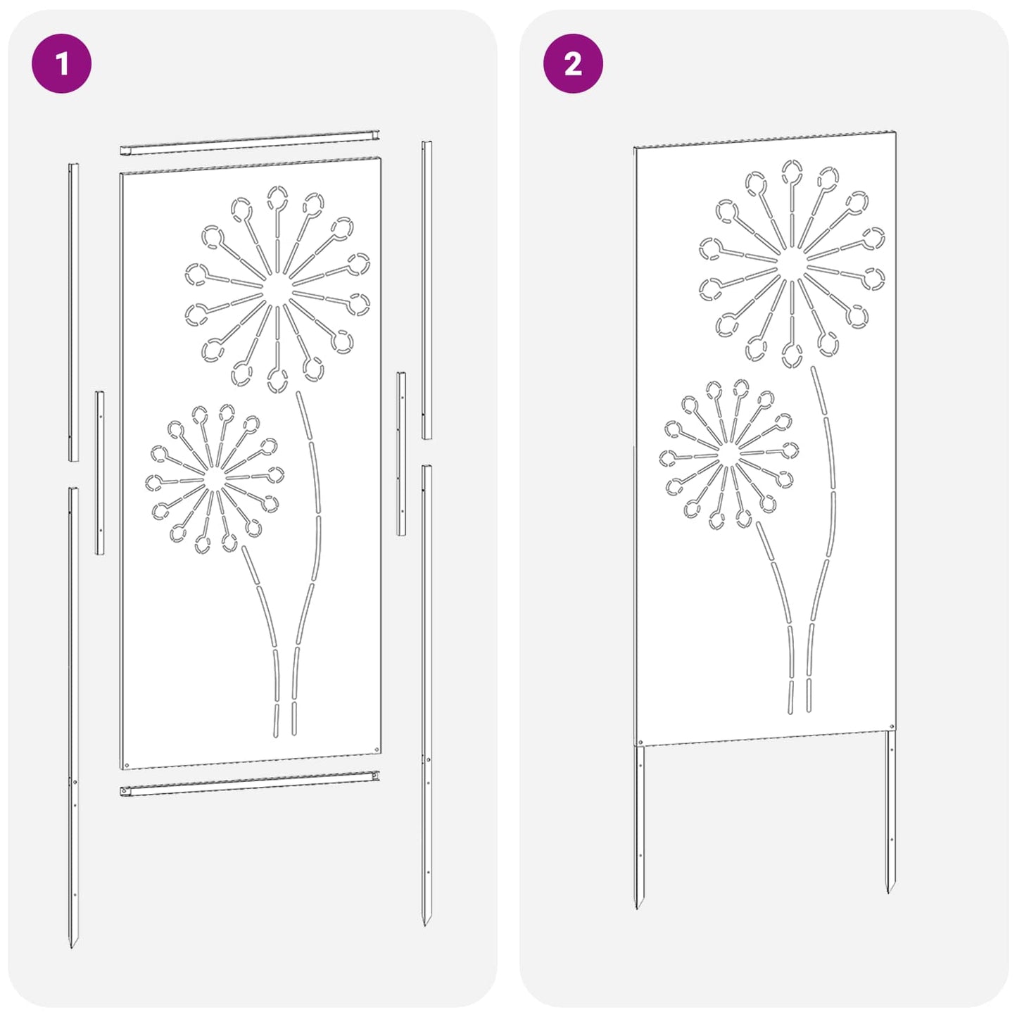 Schermo per privacy in giardino Traforo Nero 50 x 140 cm | homemem39